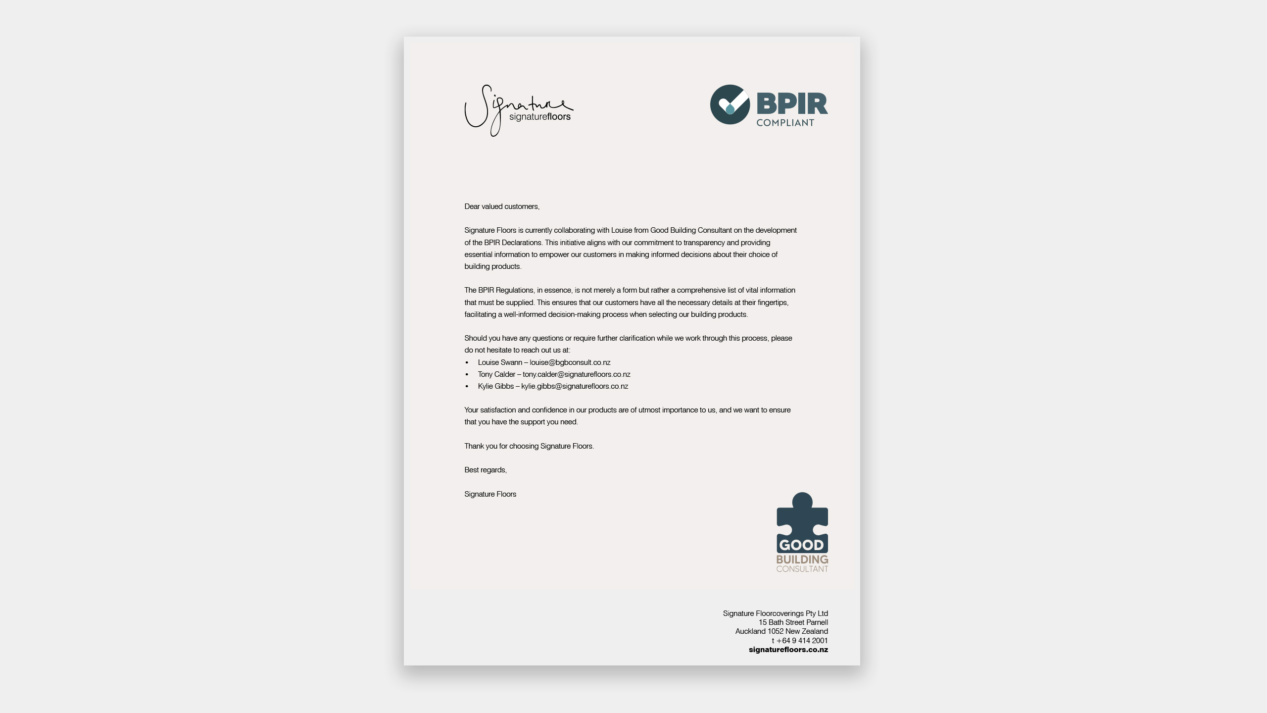 BPIR Compliance Declaration